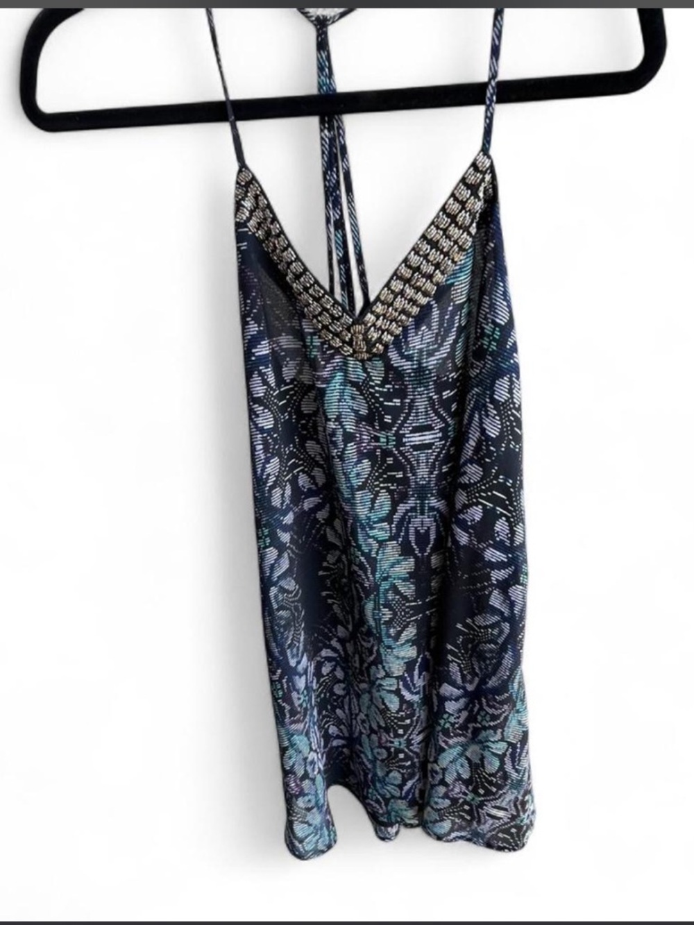 ASTR Beaded V-Neck swing dress medium - vacation, beach, boho, fairy